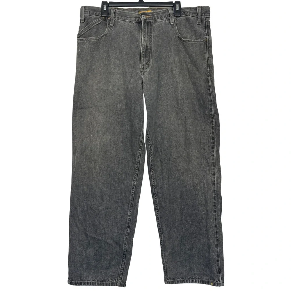 VTG Levis SilverTab Baggy Mens 38x32 Faded Black Gray 90s Skater Denim Jeans Zip